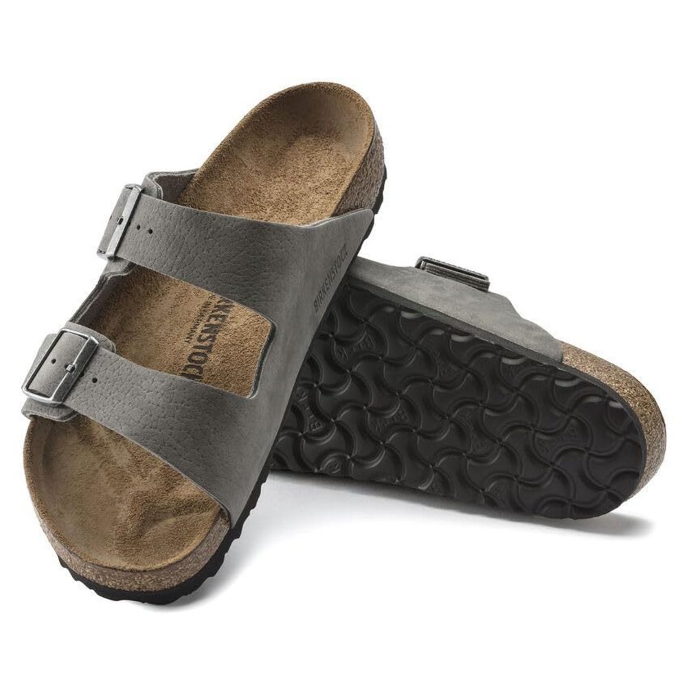 BIRKENSTOCK MEN'S ARIZONA SANDALS, DESERT BUCK WHALE GRAY, GREY, 12 MEDIUM